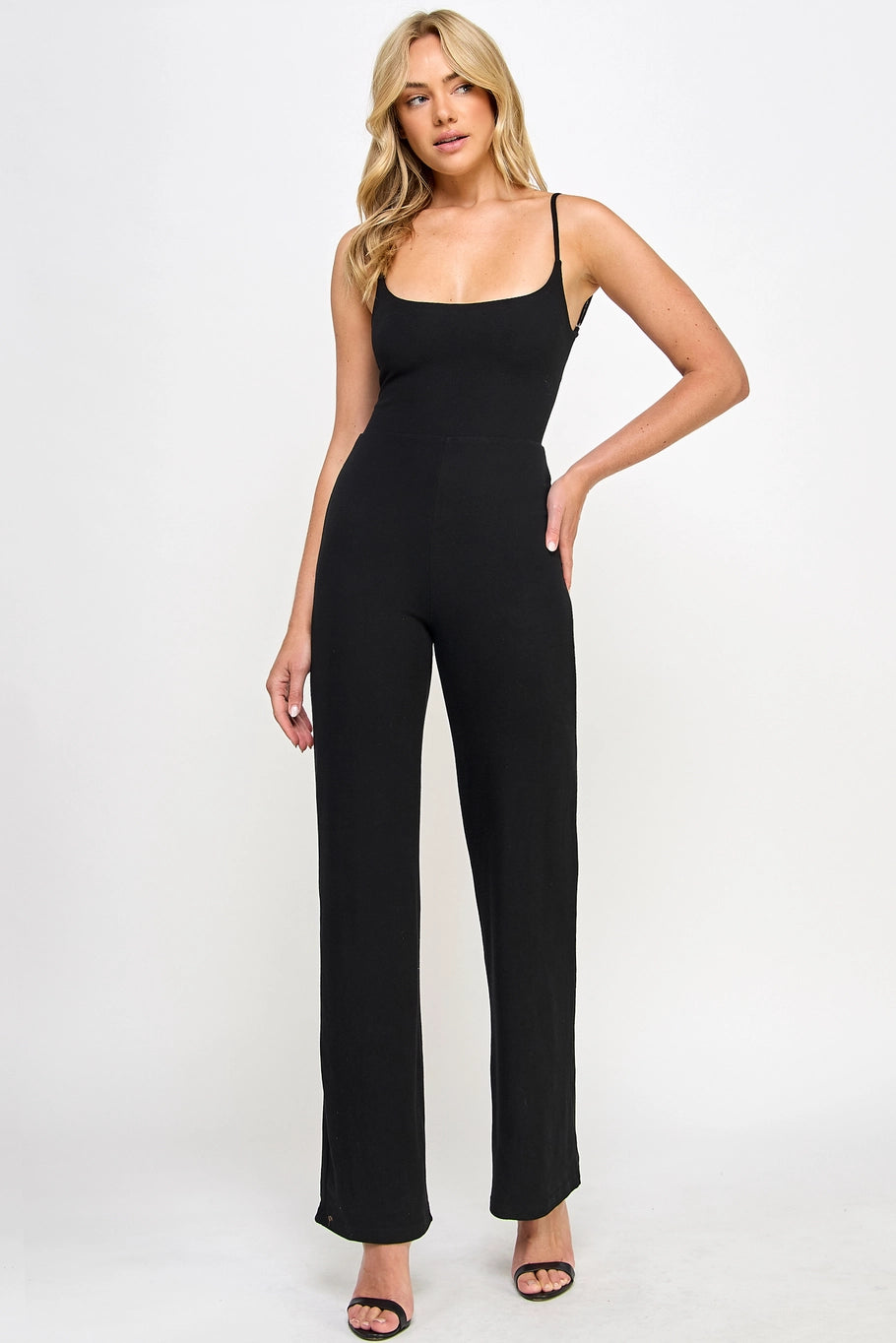 Lace Up Strap Jumpsuit with Open Back
