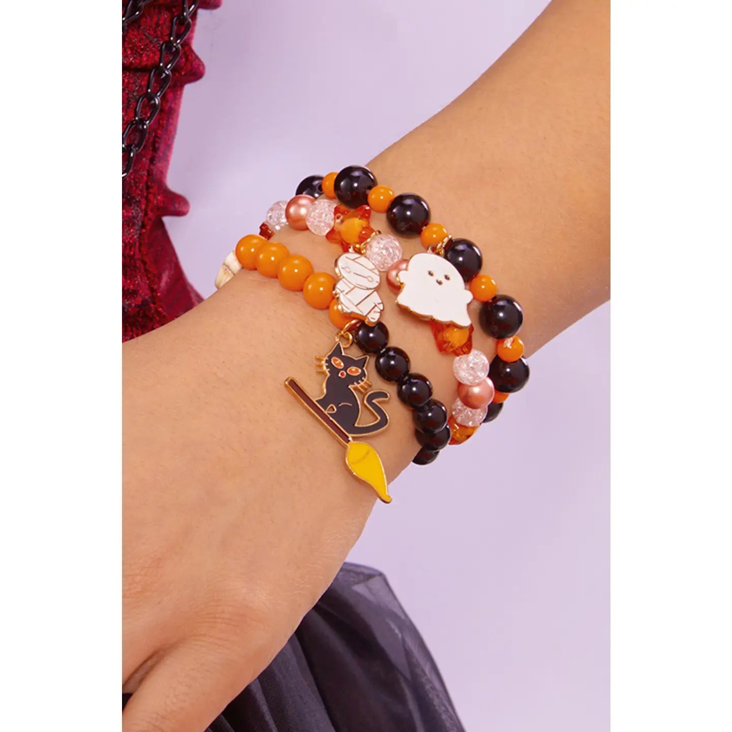 3pcs Halloween Pendent Elastic Beading Bracelet