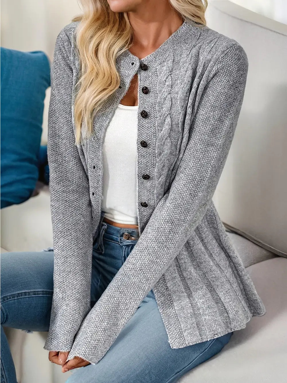 Cable Cardigan Sweater