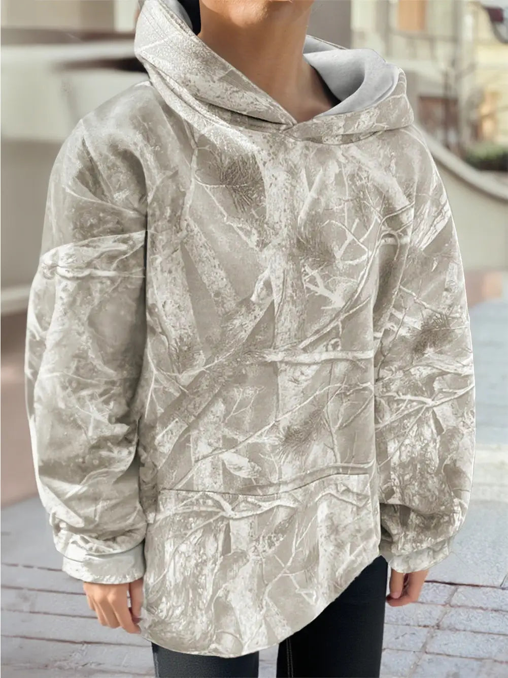 Fall Camouflage Hoodie Leaf Oversized Hooded Sweatshirt