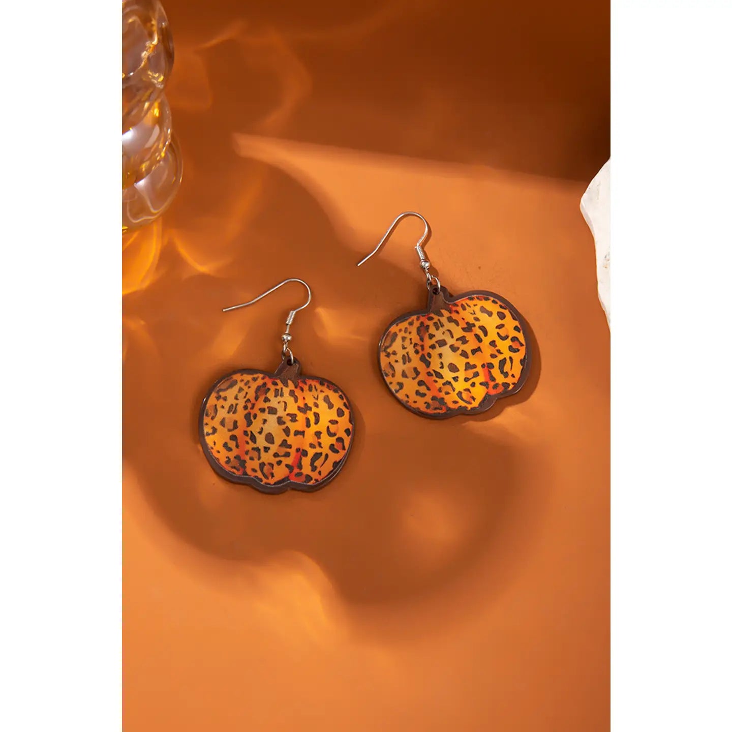 Leopard Pumpkin Open Hook Earrings