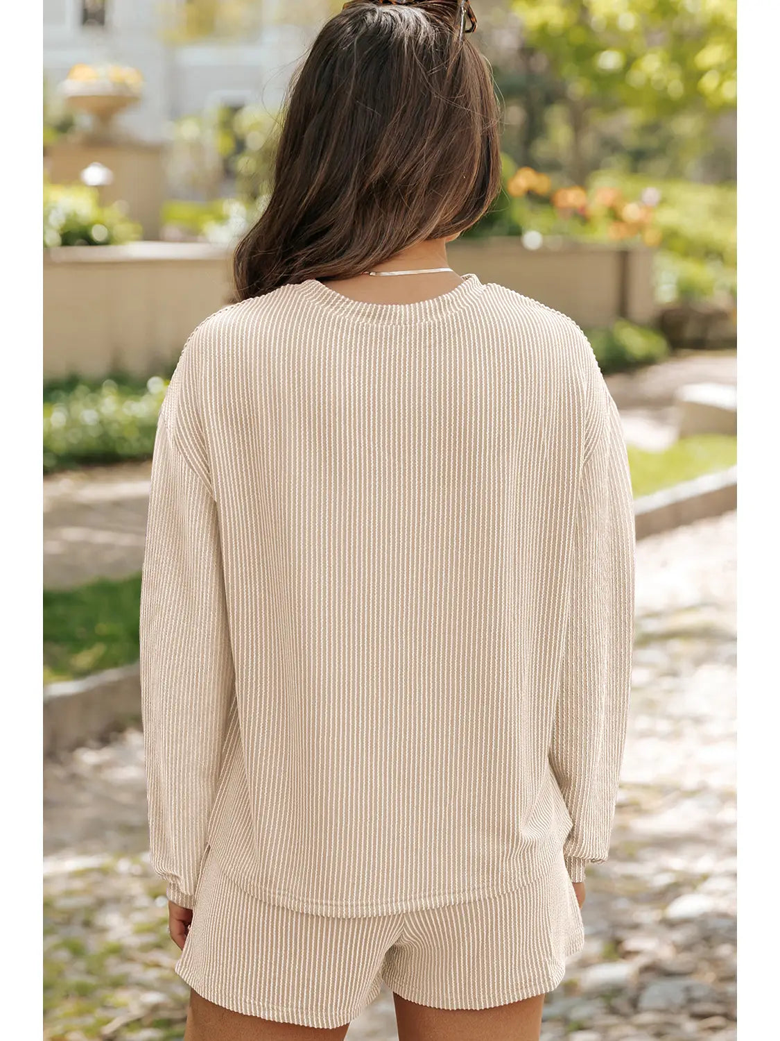 Sequin Pumpkin Patched Long Sleeve Pullover and Shorts Set