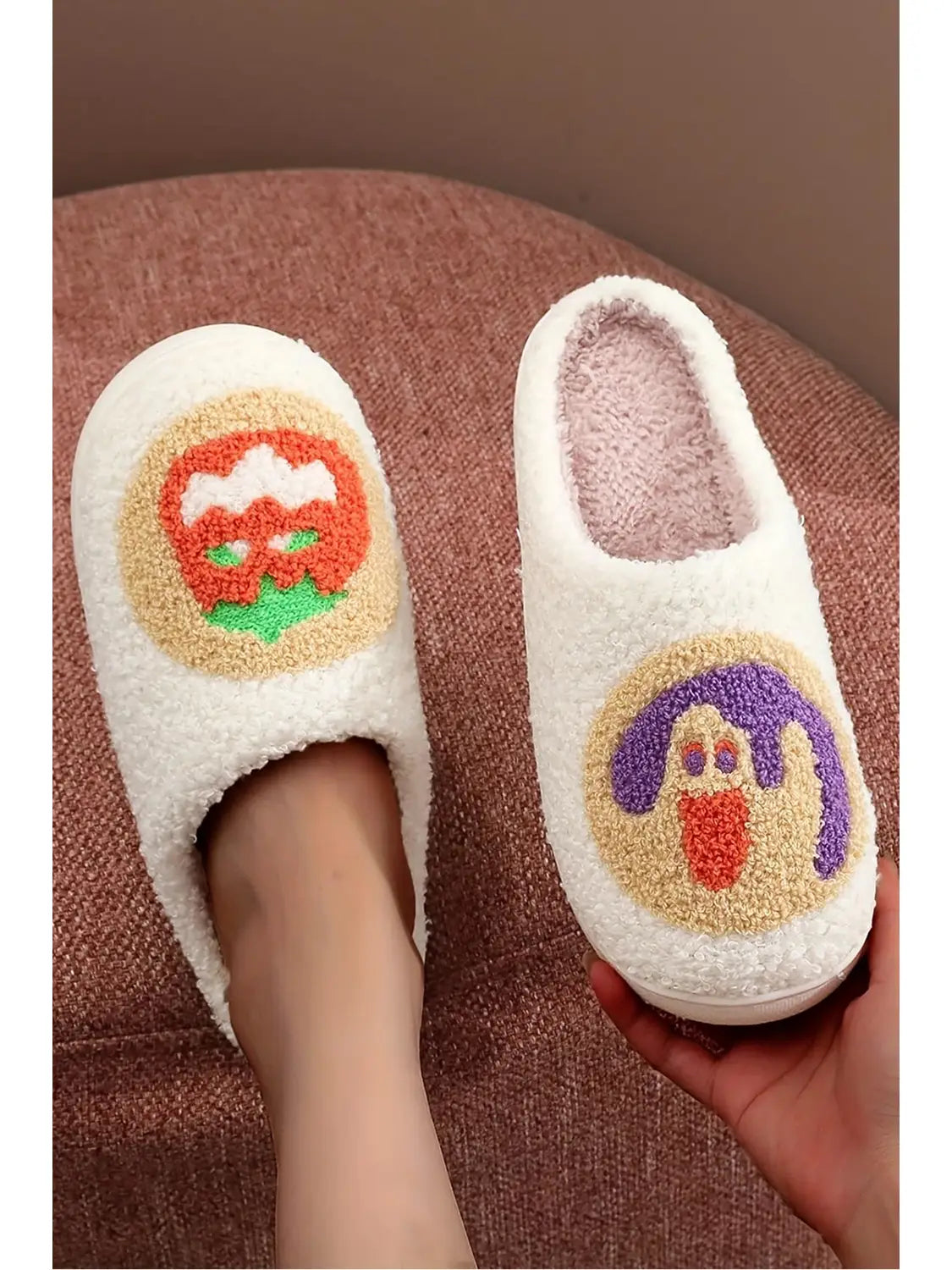 Halloween Pumpkin Plush Winter Home Slippers