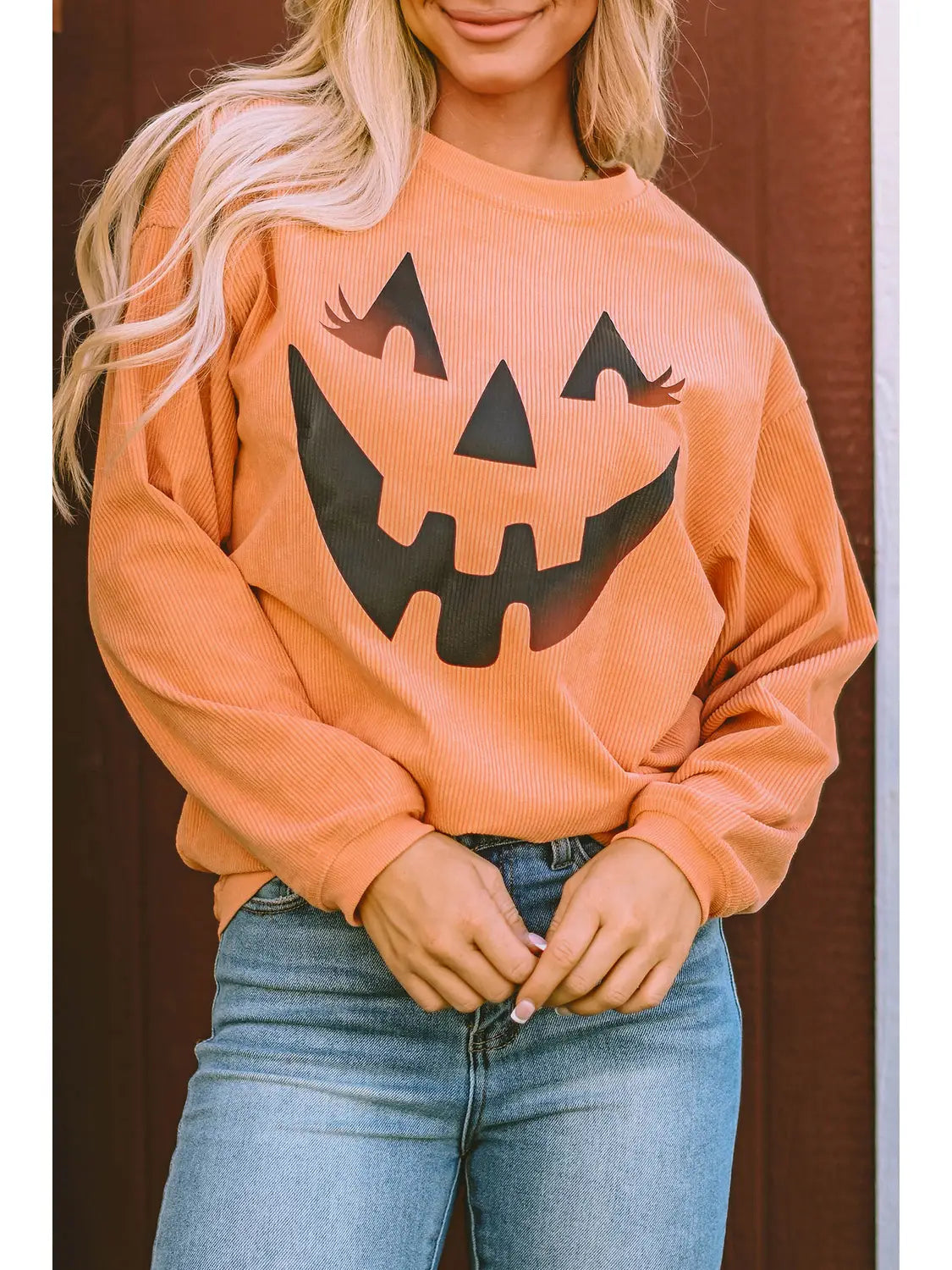Pumpkin Smile Face Graphic Sweatshirt